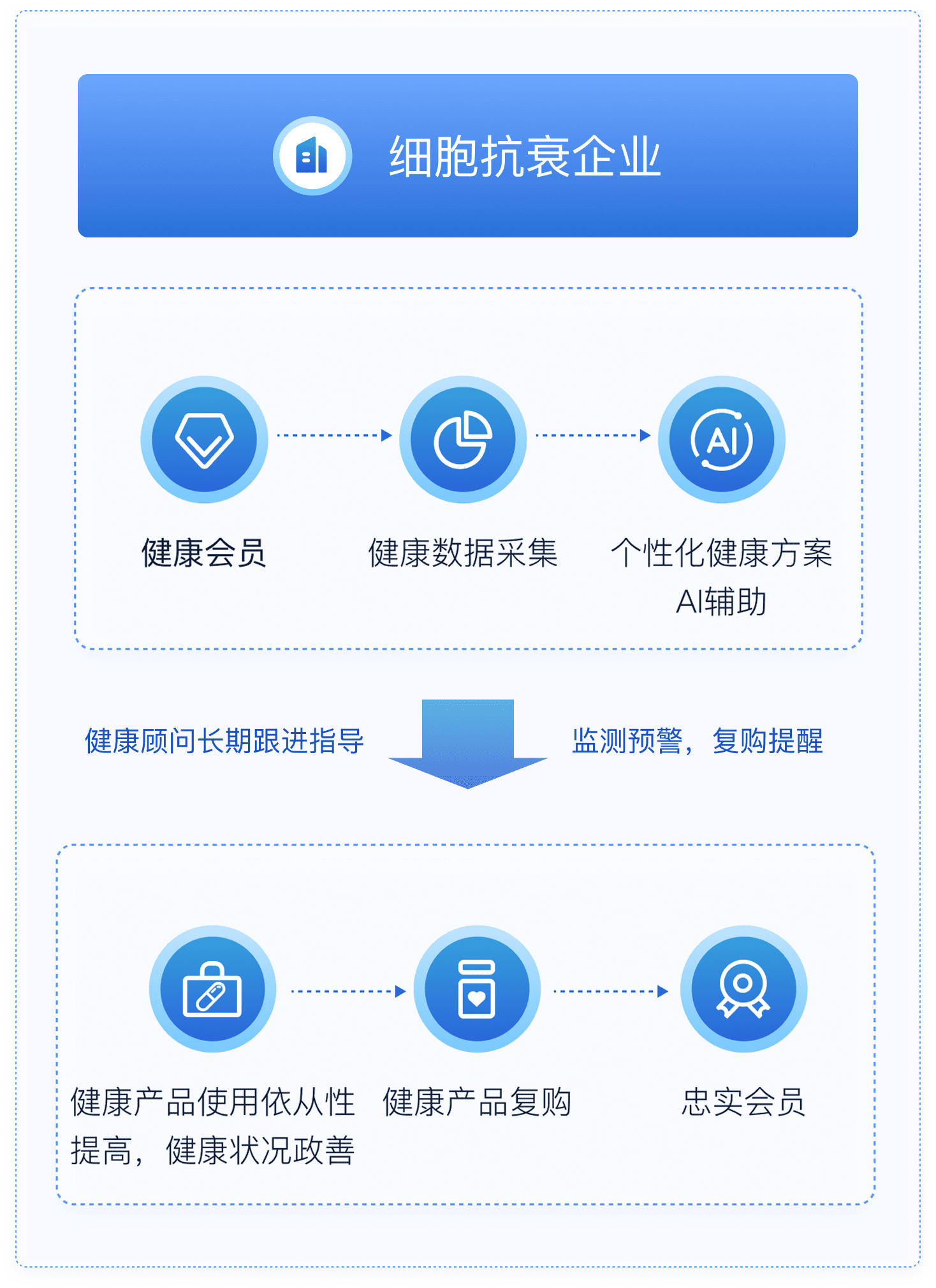 细胞抗衰与功能医学管理解决方案流程图
